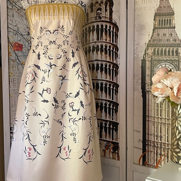 Żü Designer Botanics Runway Embroidered Top Party Midi Stitch Dress, 5⭐️Midi - Picture 8 of 13